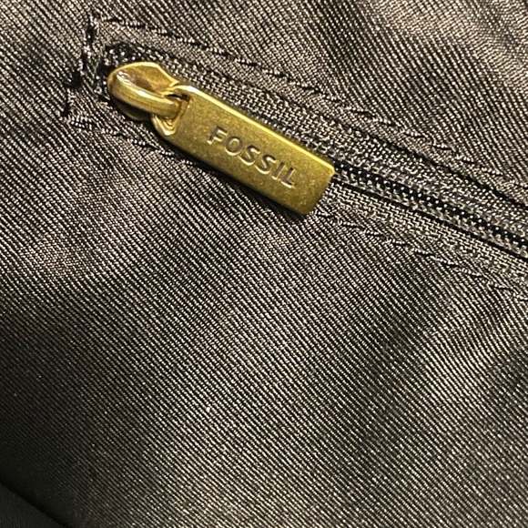 Fossil Black Multicolor Leather & Fur Bag Shoulder Strap Backpack Crossbody. - Picture 8 of 11